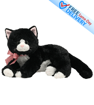 13” Shadow Black & White Cat