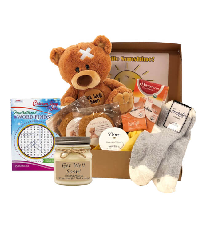 Gift Basket Get Well Balloons And Teddy Bear KIDS GET WELL SOON