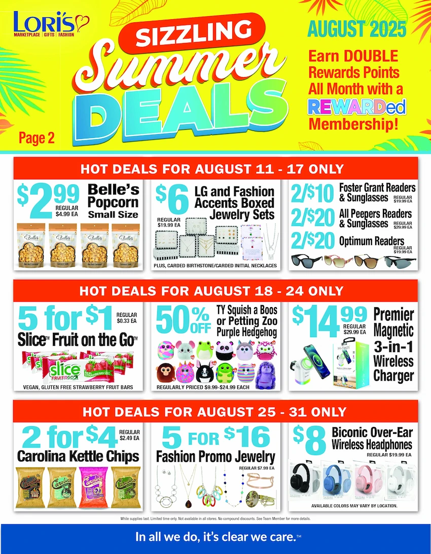 August 2025 In Store Deals