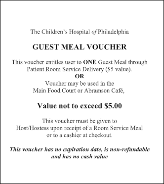 Guest Meal Voucher