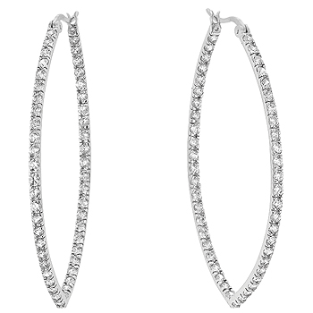 Round Cut CZ Hoops