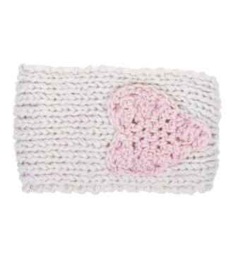 Off White Bernadette Heart Design Knit Headband