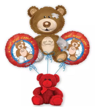 Balloon Bouquet Get Well Bear