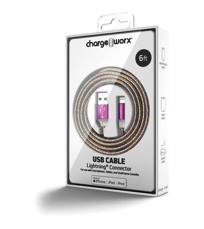 Chargeworx 6ft Lightning Cable