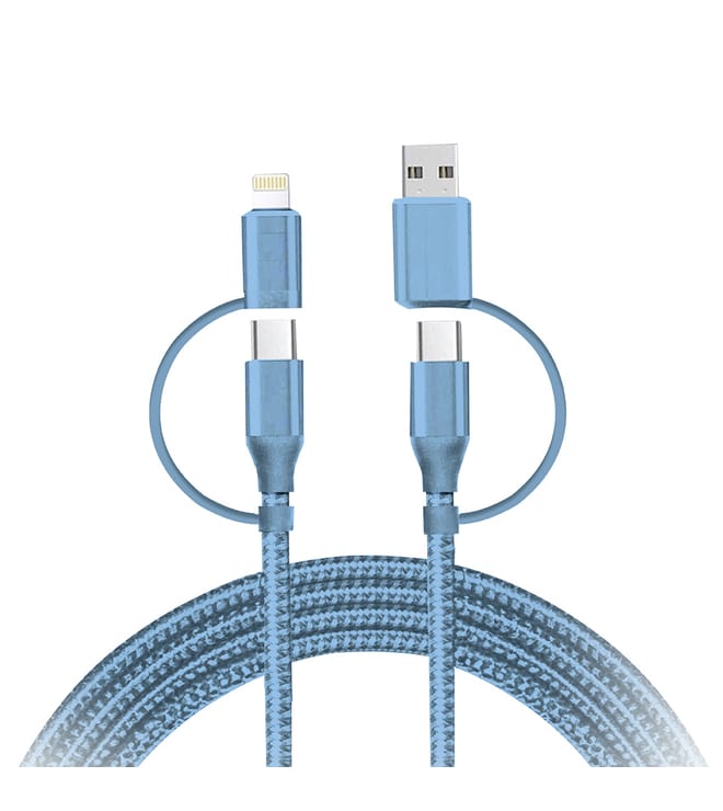 Iessentials 4-in-1 Lightning to Type-C and USB to Type-C Cable Blue