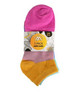 Lady Ankle Sock 3pk Daisy Color Mix