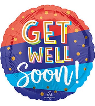 Get Well Bouncy Type Balloon, 18in.