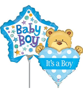 Baby Boy 14Inch Air Filled Pre Inflated Balloon