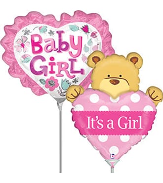 Baby Girl 14Inch Air Filled Pre Inflated Balloon