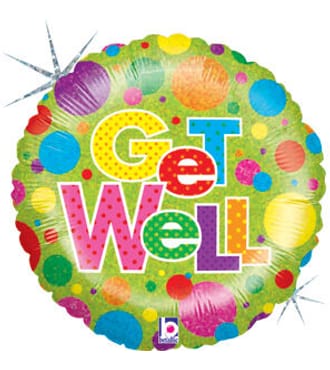 Betallic Get Well Dots Helium Balloon 18inch 