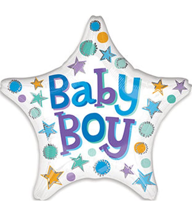 Baby Boy Star Balloon 18in.