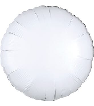 Anagram Solid 18inch Round Balloon Packaged White