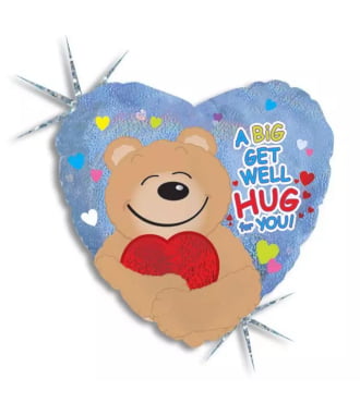 Get Well Hug Holographic Balloon