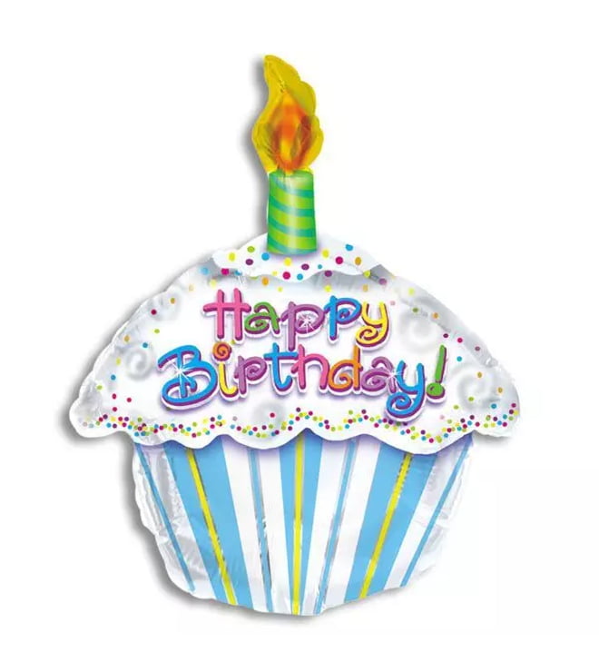 Happy Birthday Cupcake Balloon