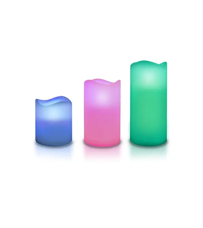 Multicolor Led Candle Set 2Pk