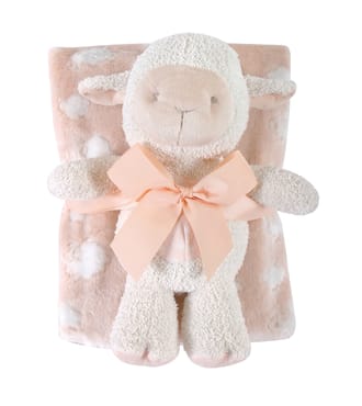 BLANKET/TOY SET LAMB Pink