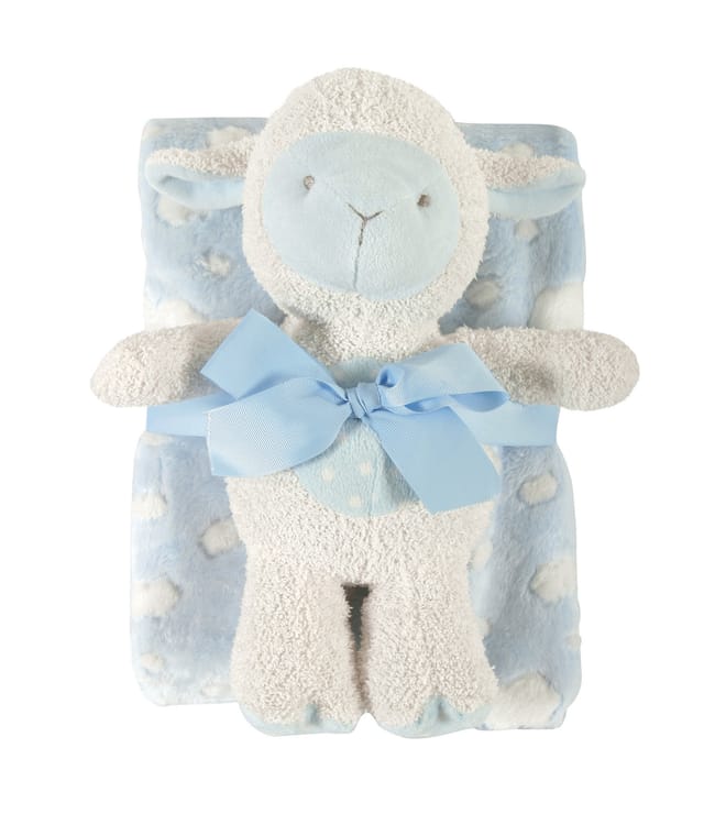 BLANKET/TOY SET LAMB Blue