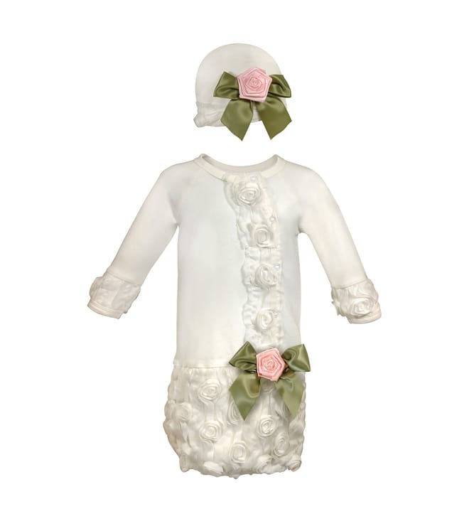 GOWN/CAP SET GIRLS NIGHT 0-6mo