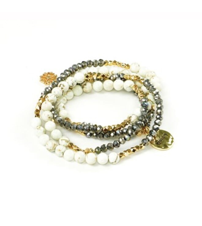 Soul Stacks Breathe Wht Howlite Bracelet and Necklace