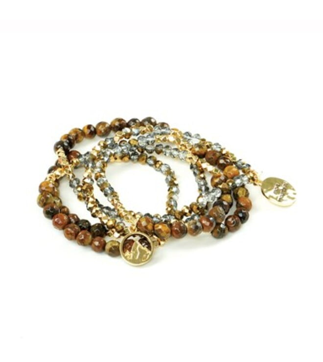 Soul Stacks Move Mountains Tiger Eye Bracelet and Necklace