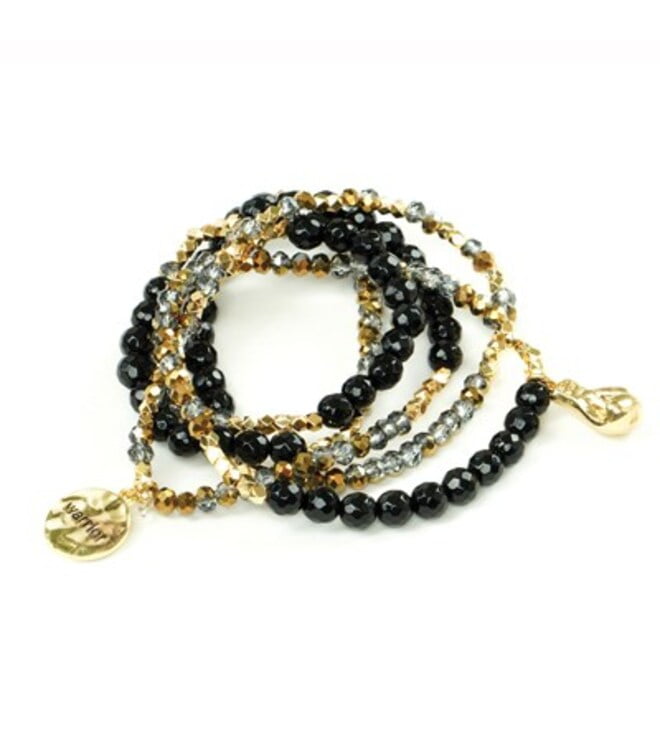 Soul Stacks Warrior Blk Agate Br/Nk