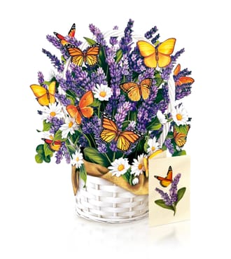 FreshCut Paper Lavendar And Butterflies With Foldable Butterflies