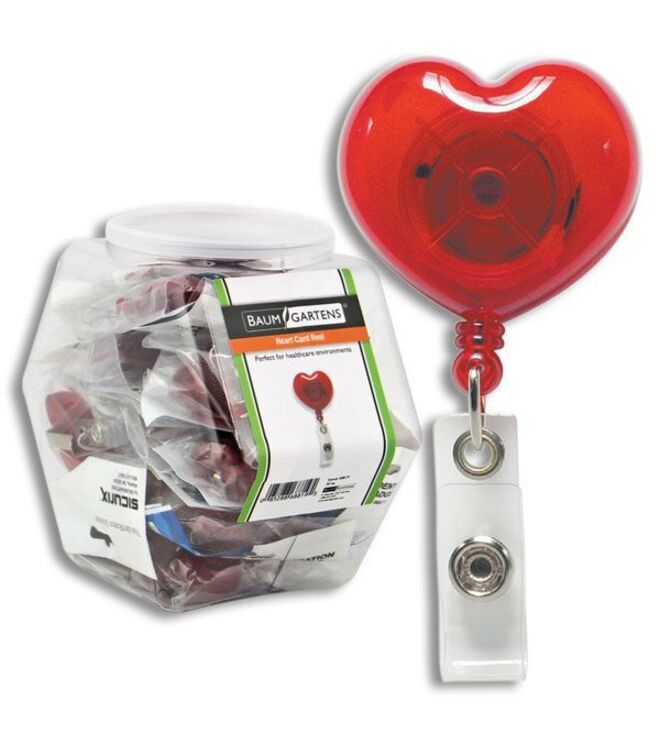 Retractable ID Cord Reel - Heart