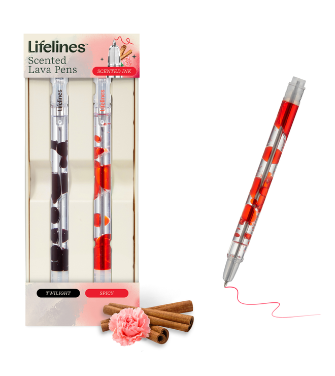 Scented Lava Pen Set, 2-Pack- Black/Red