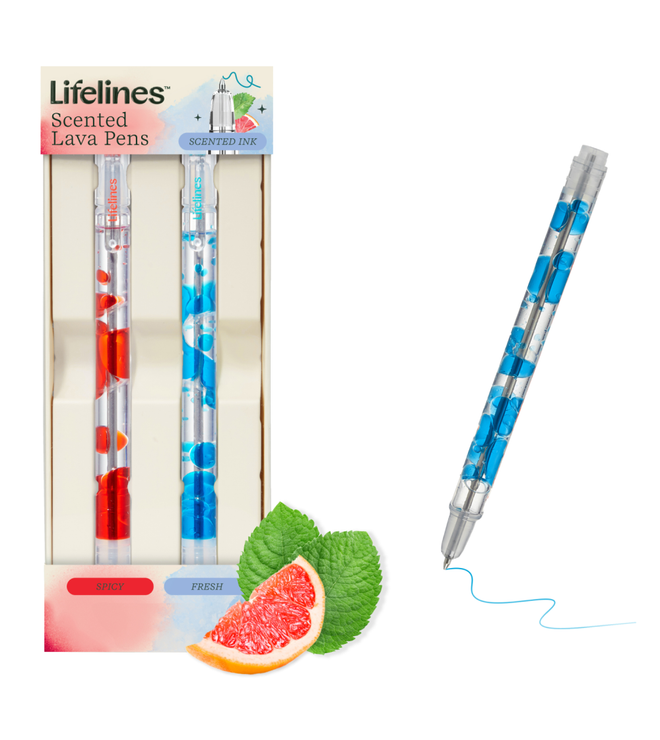 Scented Lava Pen Set, 2-Pack – Blue/Red, Multi
