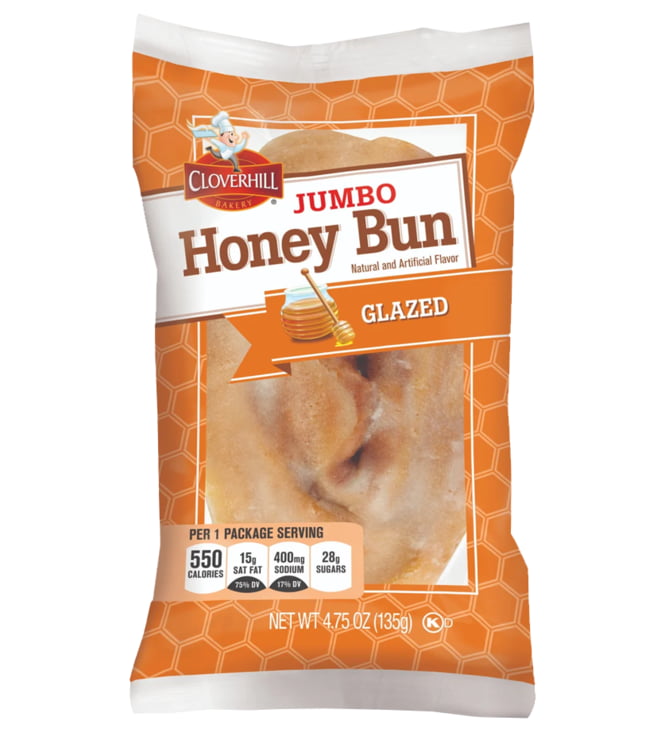 Cloverhill Bakery Honey Bun Glazed Jumbo FOA 4oz