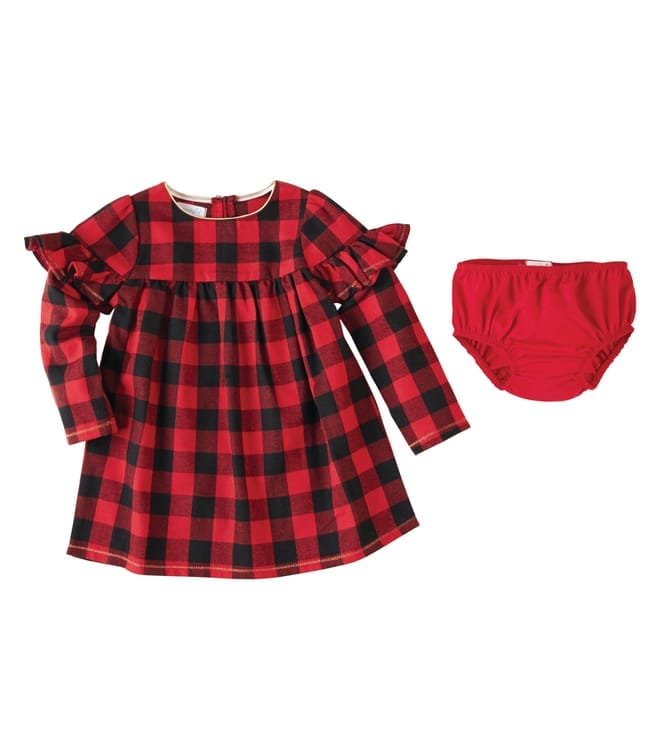 BUFFALO CHECK DRESS AND BLOOMER SET
