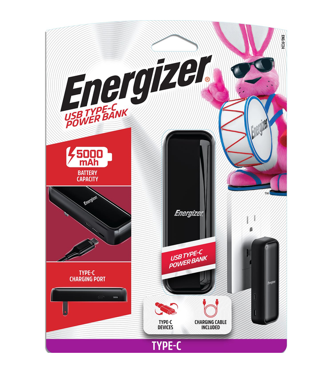 Energizer 5,000mah Type-C Power Bank Wall Charger
