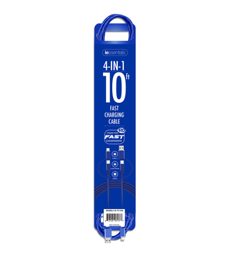 Iessentials 4 in 1 Lightning to Type C and USB to Type C Cable Royal Blue