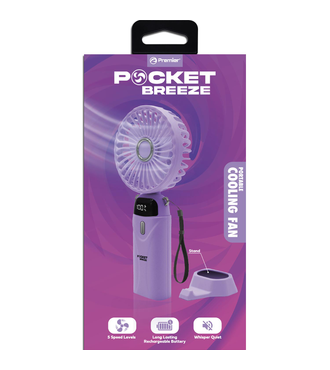 Premier Mini Rechargeable Portable Fan wStrap Purple