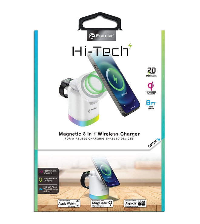 Premier 20W Magnetic 3 in 1 Wireless Charger