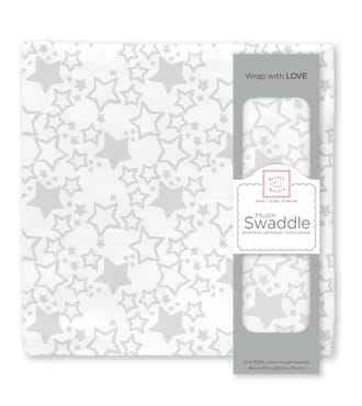 Muslin Swaddle Blanket, Starshine, Sterling