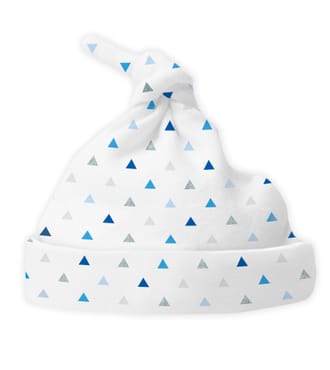 Knotted Hat, Tiny Triangles, Blue, Newborn