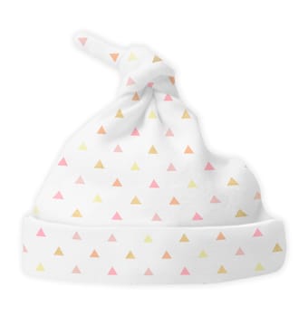 Knotted Hat, Tiny Triangles, Pink, Newborn