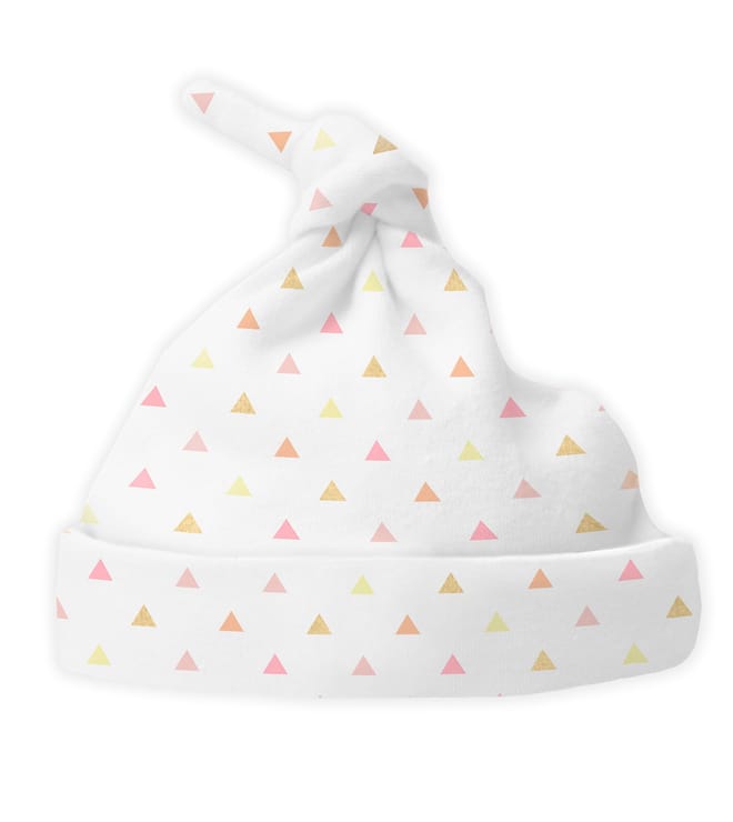 Knotted Hat, Tiny Triangles, Pink, Newborn