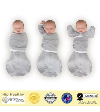Omni Swaddle Sack with Arms Up Sleeves, Heathered Gray, Small