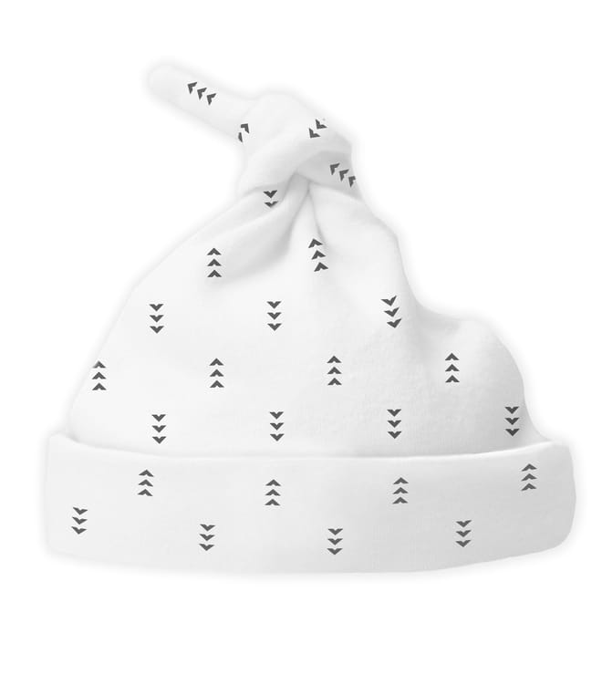 Knotted Hat, Tiny Arrows, Black, Newborn