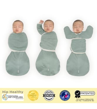 Omni Swaddle Sack with Arms Up Sleeves, Heathered Jadeite, Small