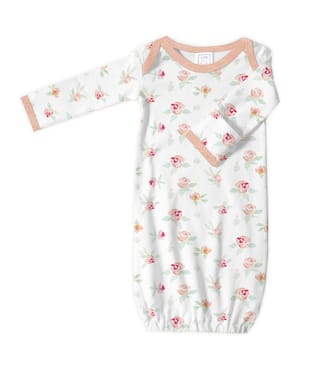 LS Gown - Watercolor Peachy Pink Floral - 0-3 MO
