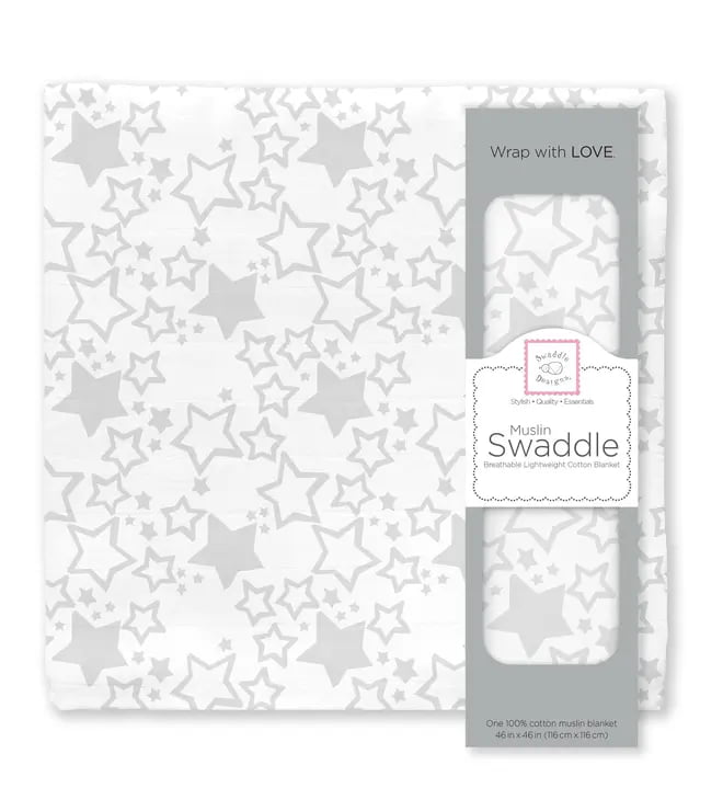 Muslin Swaddle Blanket Starshine Sterling