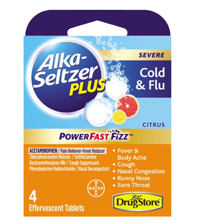 ALKA Seltzer PLUS C&F 4 tablets