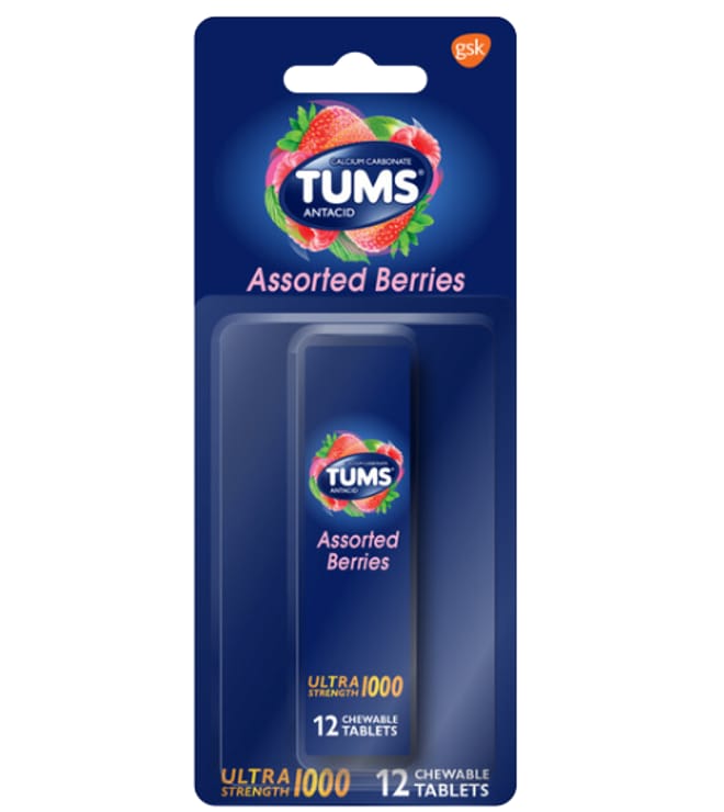 Tums Antacid Assorted Berries Tablets 12 count