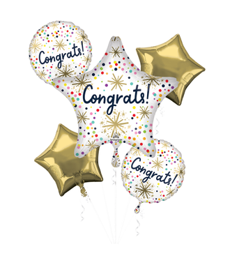 Confetti Sprinkle Congrats 5-Piece Foil Balloon Bouquet