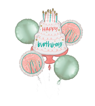 Happy Birthday Cake Balloon Bouquet