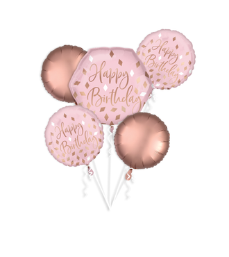 Blush Birthday Foil Balloon Bouquet