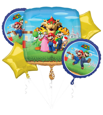 Mario Brothers Foil Balloon Bouquet